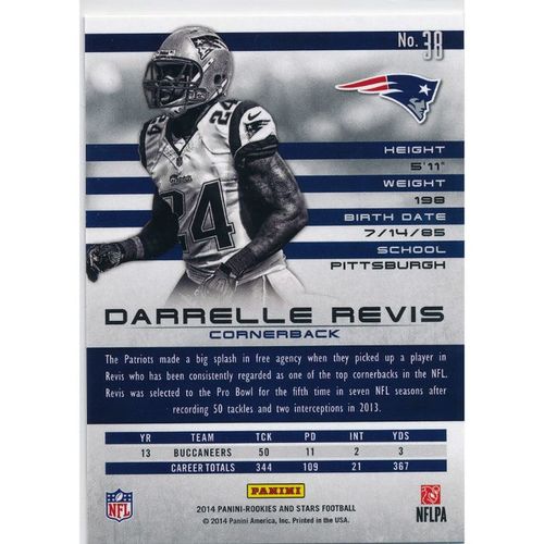 2014 Panini Rookies & Stars #38 Darrelle Revis New England Patriots