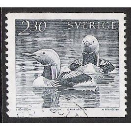 Fa 1395: 2 Kr. 30 black-blue Water Birds: lack-throated Diver.