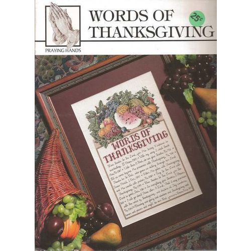 Cross Stitch/Embroidery PATTERN Booklet Words Of Thanksgiving