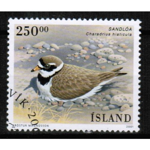 2001 Iceland Sc# 953 used - Bird (ringed plover) 250.00kr