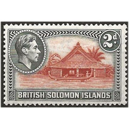 Solomon Islands 1939 SG63 2d Orange-Brown & Black Mounted Mint . .. .