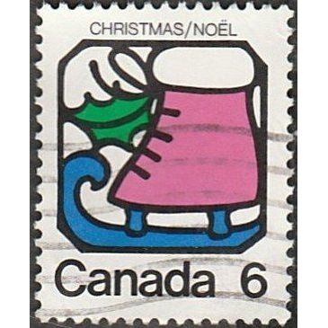 Canada 1973 6c Value. Christmas, Ice Skate. Fine Used