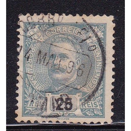 PORTUGAL 1895 KING CARLOS 25R GREEN VALUE USED SG348