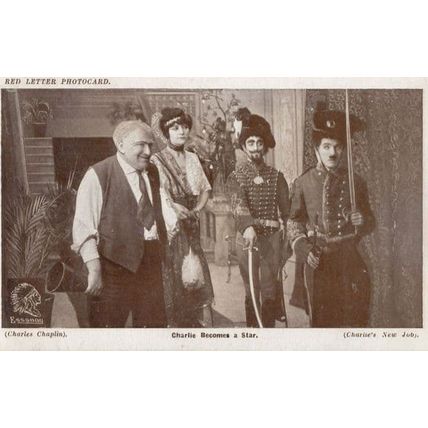 Charlie Chaplin Becomes A Star Film Postcard