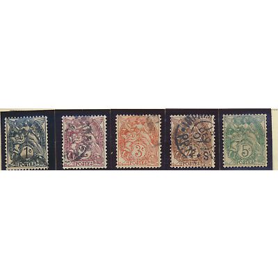 France Stamps Scott #109 To 113, Used