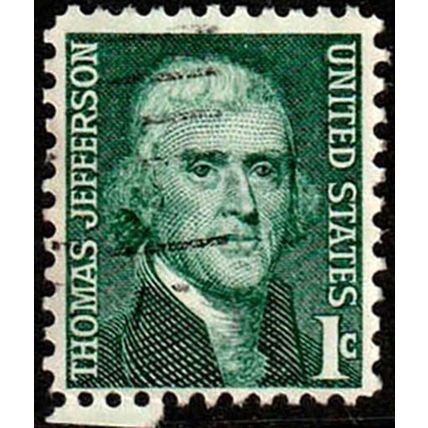 USA 1968 Personalities Thomas Jefferson 1c Used Stamp .