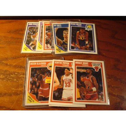 1989 Fleer, 9-Cards, Different, Stars/Rc's/HOF, PIPPIN/OLAJUWON, ++
