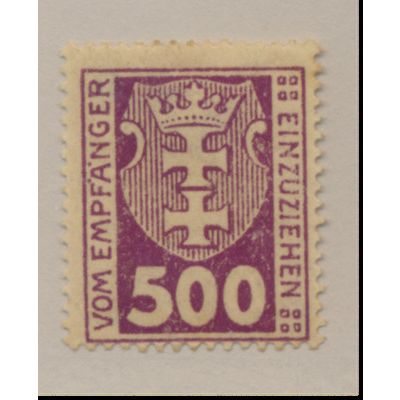 Danzig Stamp Scott #J12, Mint Hinged