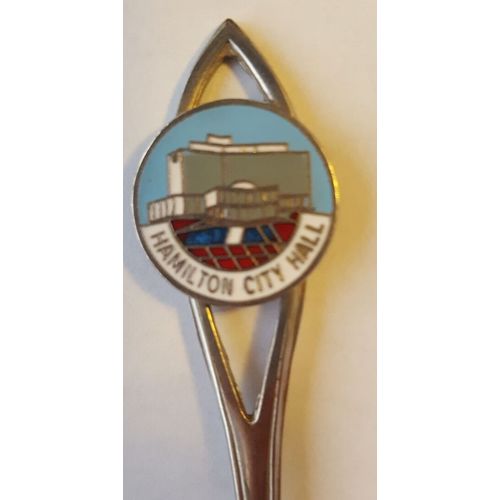 Hamilton City Hall Ontario Canada Souvenir Teaspoon Tea Spoon 3-7/8" long