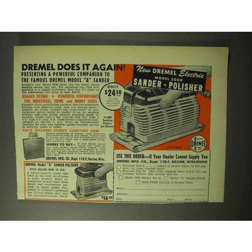 1950 Dremel Model 2000 Sander and Polisher Tool Ad