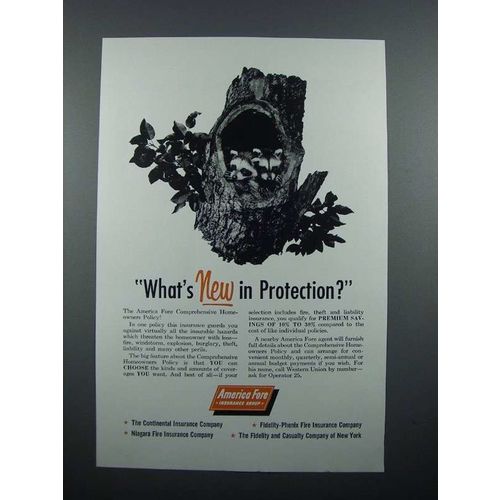 1957 America Fore Insurance Ad - New In Protection