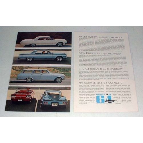 1964 Chevrolet Car Ad: Impala, Corvette, Corvair Monza