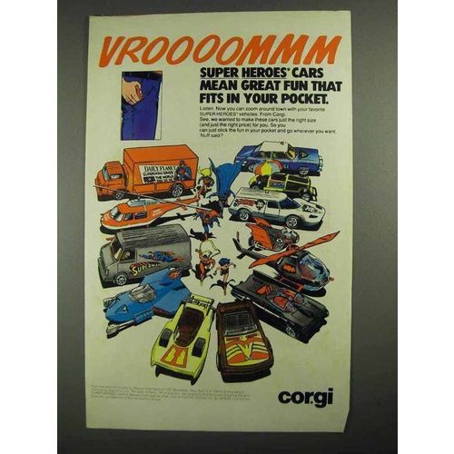 1979 Corgi Super Heroes Cars Ad - Great Fun That Fits