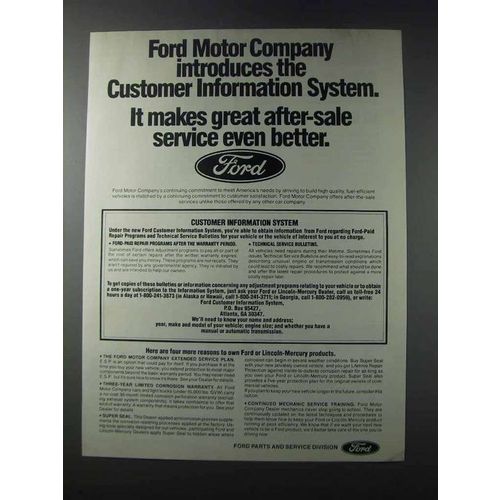 1981 Ford Customer Information System Ad