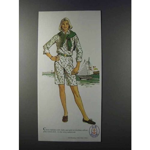 1981 J.G. Hook Fashion Ad - Sailboat Print Oxford Cloth