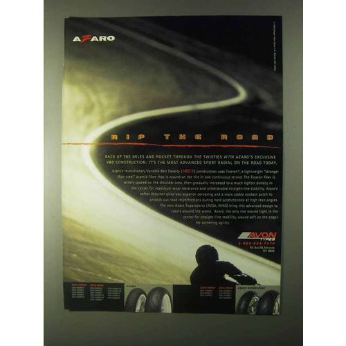 1999 Avon Azaro Tires Ad - Rip The Road