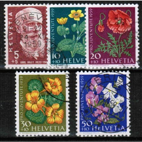 1959 Switzerland - Flowers set of 5 - Sc#B287-91 used