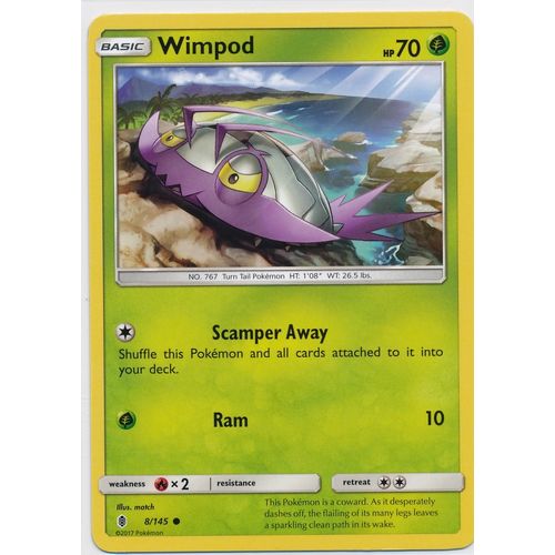Pokemon Sun & Moon Guardians Rising 8/145 Wimpod