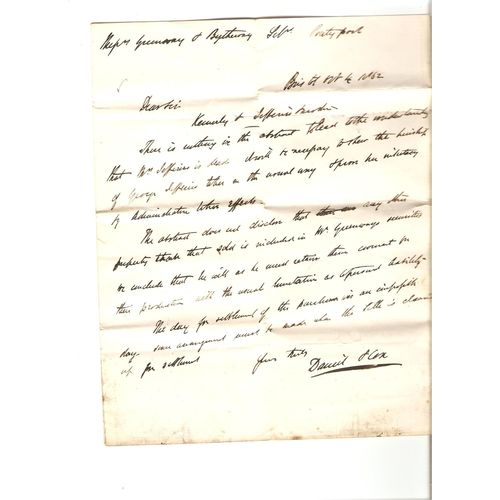 Letter 1862 from David Alan to his solicitor see rest