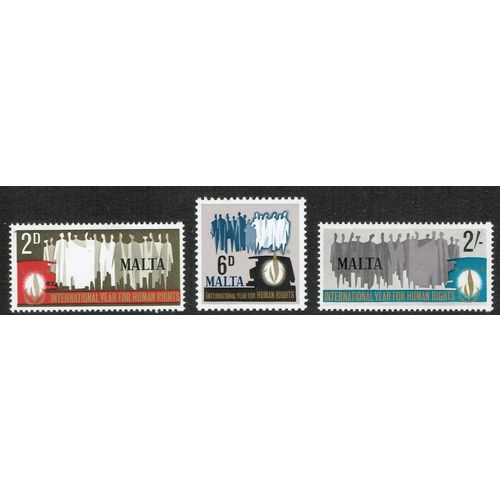 Malta 1968 Human Rights Year set 3v SG399-401 UM