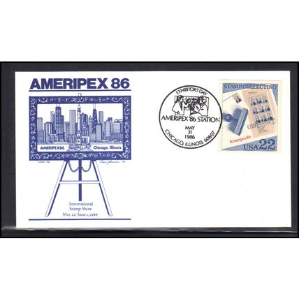 Event Cnx 05-31-86 2201 Stamp Collecting AMERIPEX '86 (Cachet-U/A) Box0296