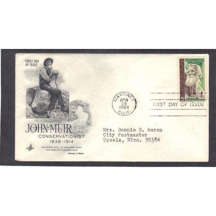 FDC Art Craft 1245 5c John Muir (Cachet-Typed/A) CV40915