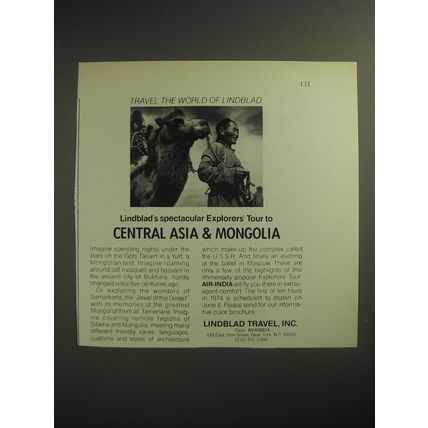 1974 Lindblad Travel, Inc. Ad - Lindblad's spectacular Explorers Tour