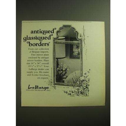 1974 La Barge Mirror Advertisement - Antiqued glassiqued borders