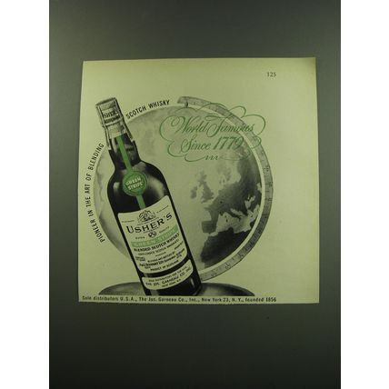 1949 Usher's Green Stripe Scotch Ad - World Famous since 1779