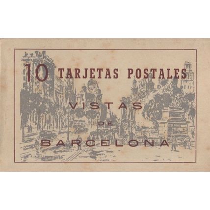 Barcelona 10 Tarjetas Postales Spanish Postcard Old Book