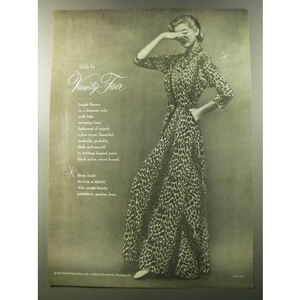 1953 Vanity Fair Jungle Beauty Robe Ad - photo by Mark Shaw