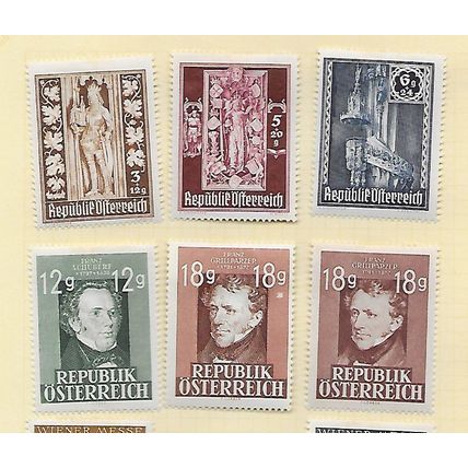 AUSTRIA 1946 1947 MINT MH FUNDS RANGE 6 STAMPS