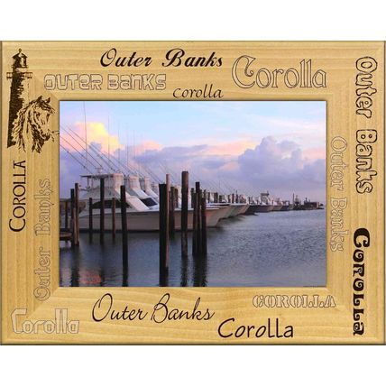 Outer Banks OBX North Carolina Laser Engraved Wood Picture Frame Landscape 4 x 6