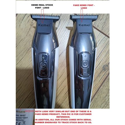 Kemei 5027 Beard Hair Trimmer Cordless Electric Bald Haircut Detailer Clipper