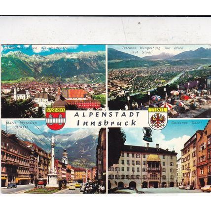 Innsbruck Austria Multiview Postcard posted 1965 VGC