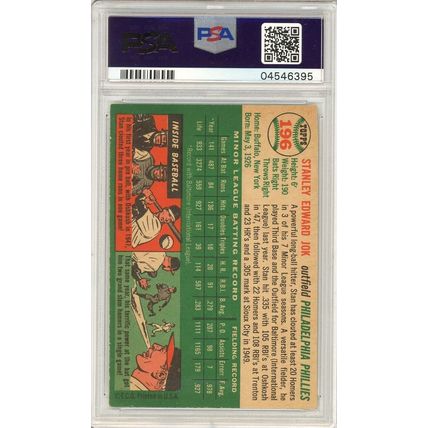 1954 Topps Stan Jok #196 PSA 8 P1326