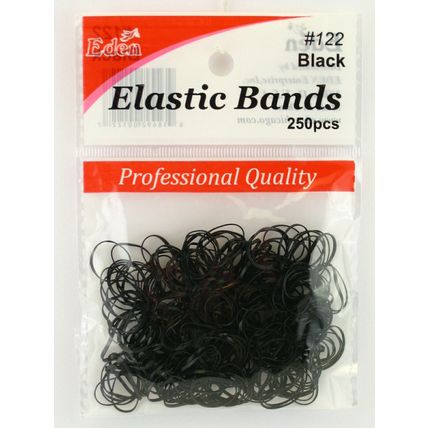 EDEN BLACK POLYBAND HAIR ELASTICS - 250 PCS. (00122)