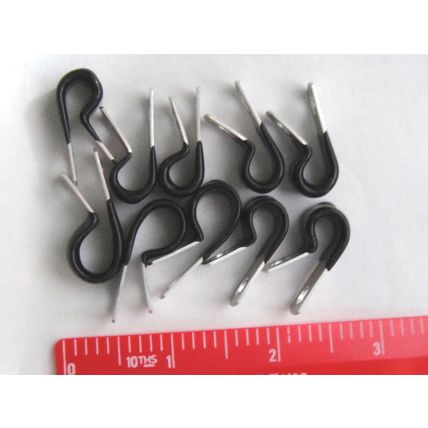 Aluminium P Clips Insulated x10 New Old Stock 7mm appx