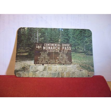 CONTINENTAL DIVIDE, MONARCH PASS, COLORADO, USA unused postcard =