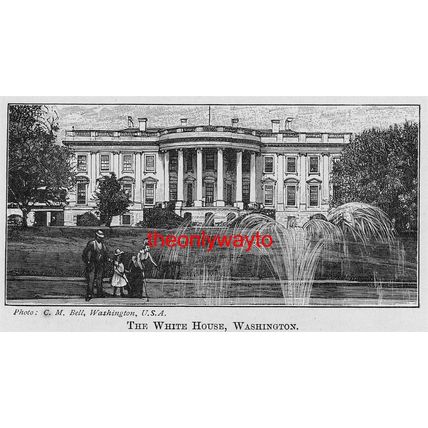 White House, Washington DC, USA, c1895, Modern Reproduction Print