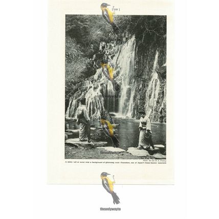 Tamadare Waterfall, Japan, Book Illustration (Print), 1935