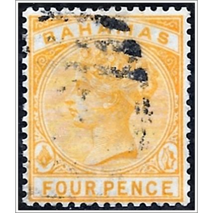 1884 -1890 Queen Victoria - New Design 4d yellow Fine Used C1