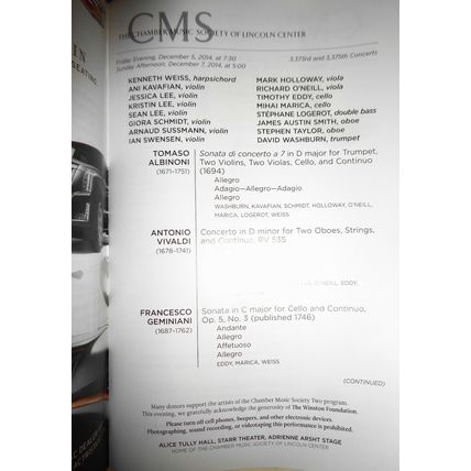 9 Chamber Music Sociery Playbills lot, 2014-15 Lincoln Center, NYC