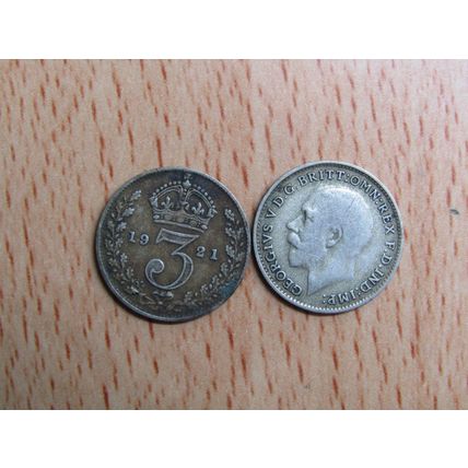 GB 1921 George V Silver Threepence 3d Coin