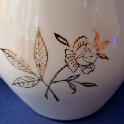 Vintage China FLORAL CREAMER 3 1/2" JAPAN Gold Flowers Trim