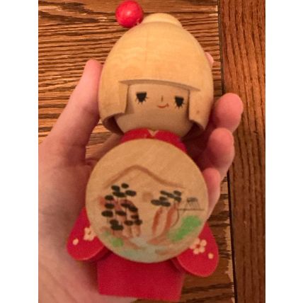 Genuine Vintage 1970’s Hand-Painted Japanese Wooden Traditional Collector Doll