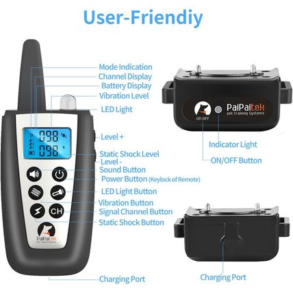 Paipaitek Automatic Bark Collar with Remote for Large Dog, up to 3300Ft Range Ba