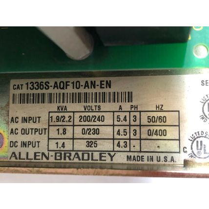 ALLEN BRADLEY 1336S-AQF-10-AN-EN,1336-L6 1336S-EN AC DRIVE 1HP,230V,OPEN E,EW