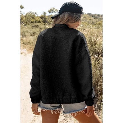 Black Floral Quilted Jacket