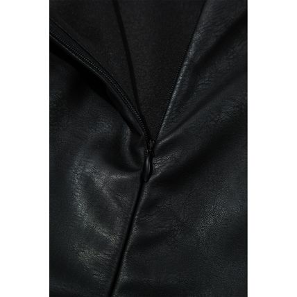 Black Vegan Leather Sleeveless Mini Dress